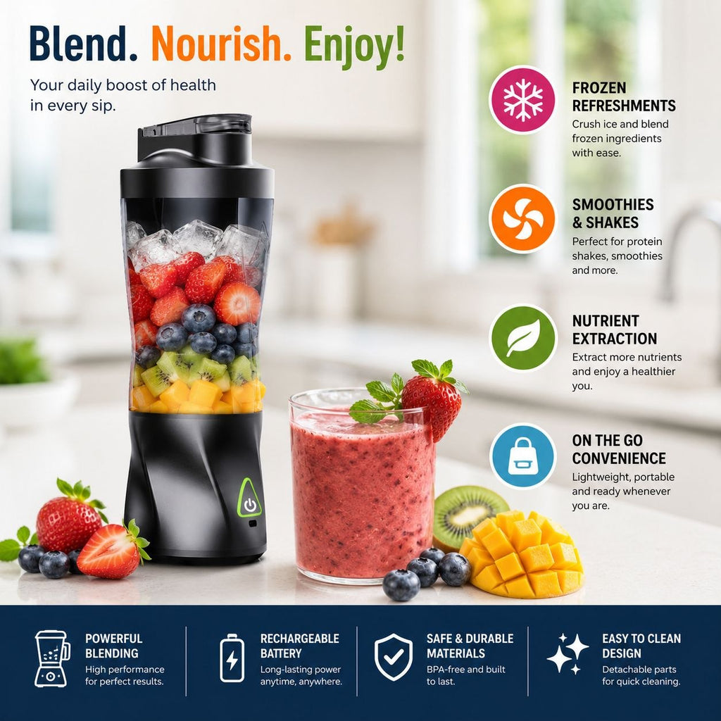 Power Blend™ Portable Blender – Smoothies Anywhere Anytime ,Travel & Gym