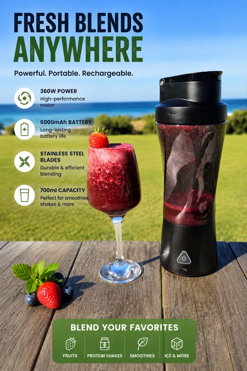 Power Blend™ Portable Blender – Smoothies Anywhere Anytime ,Travel & Gym