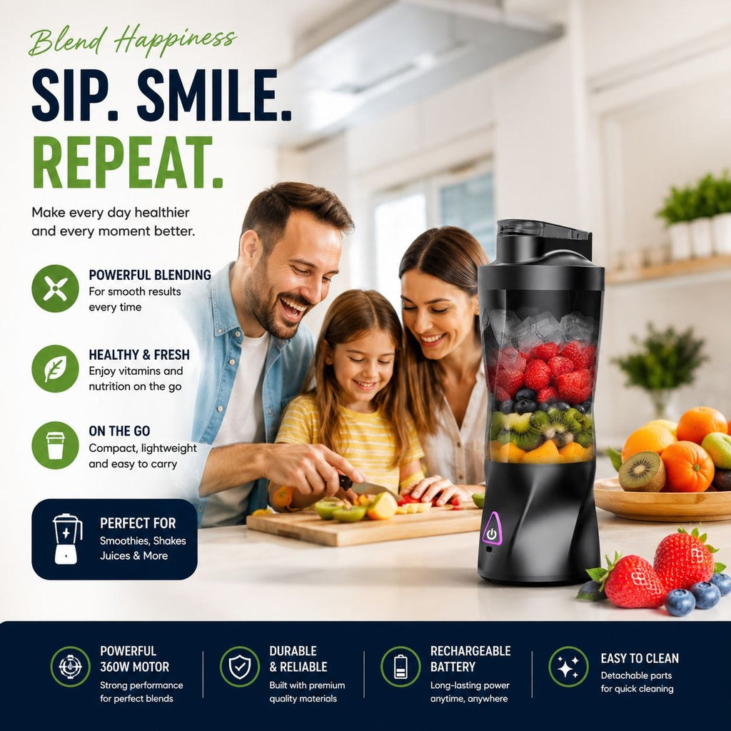 Power Blend™ Portable Blender – Smoothies Anywhere Anytime ,Travel & Gym