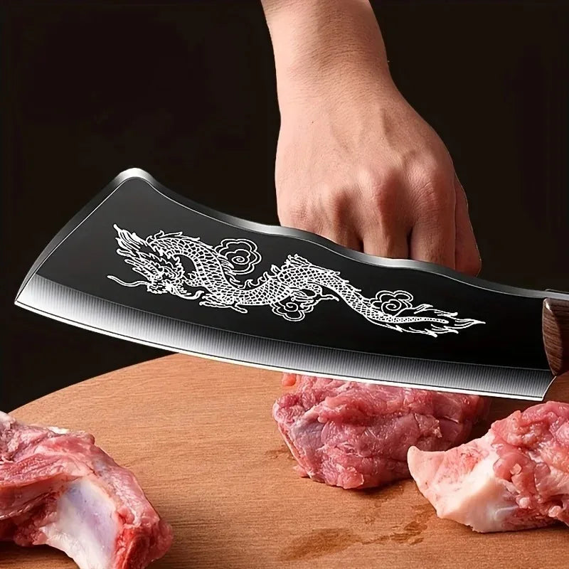 Premium Stainless Steel Butcher Knife with Wood Handle