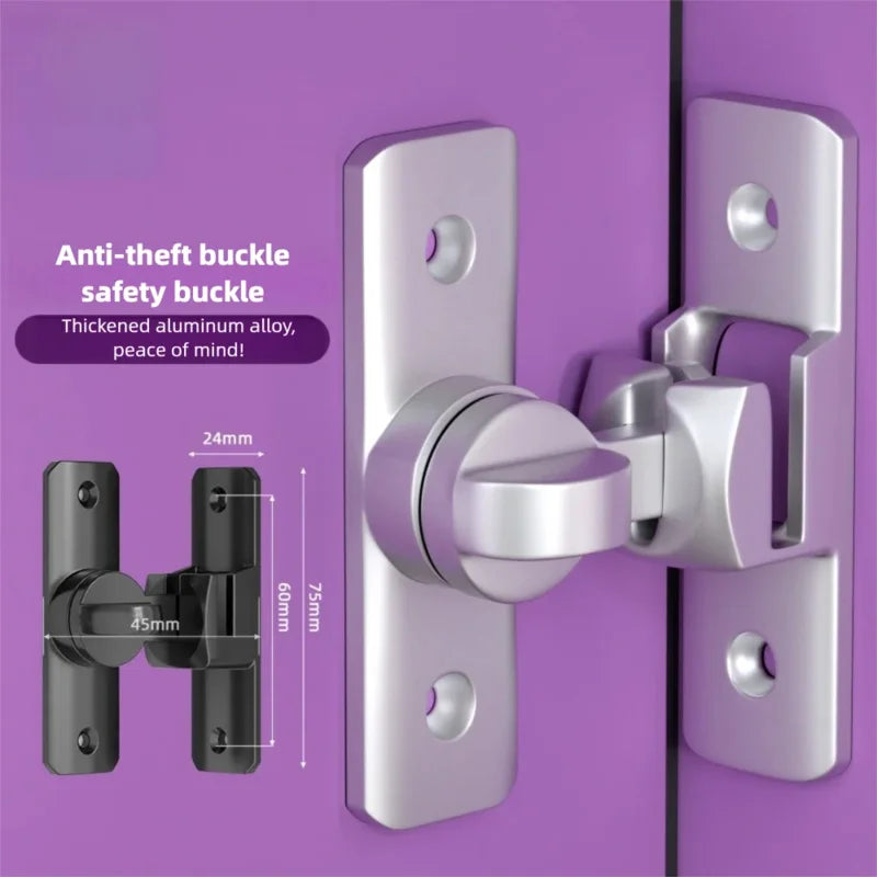 Heavy-Duty 90°/180° Door Hasp Latch | Security Lock for Sliding Doors, Windows & Cabinets