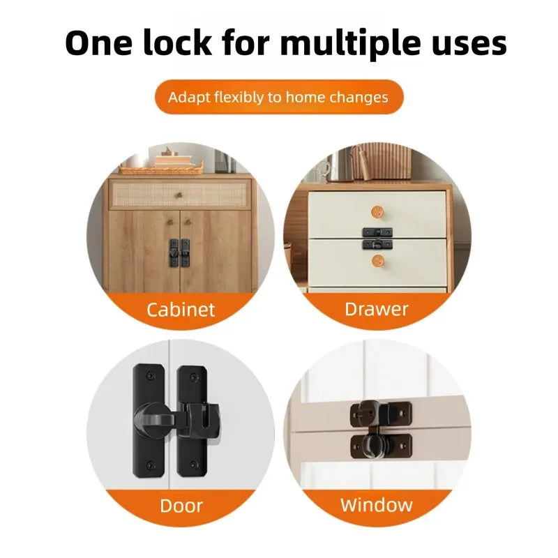 Heavy-Duty 90°/180° Door Hasp Latch | Security Lock for Sliding Doors, Windows & Cabinets