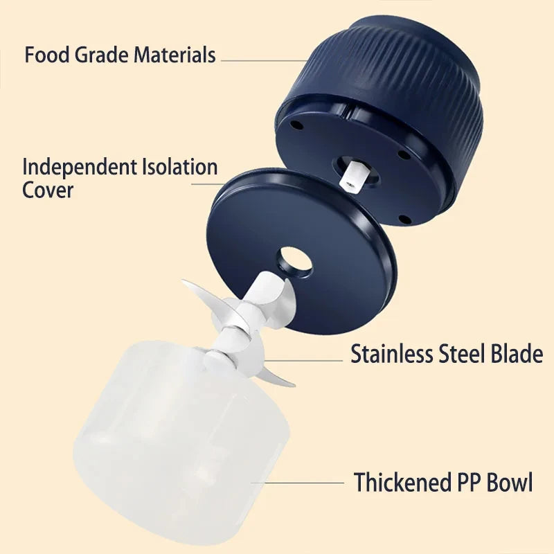 250ml Mini Electric Food Chopper | USB Rechargeable Garlic, Vegetable & Herb Cutter