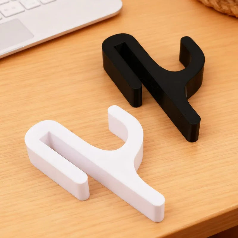 No-Drill Shower Door Hooks for 6mm Glass – Robe & Towel Hangers, White/Black
