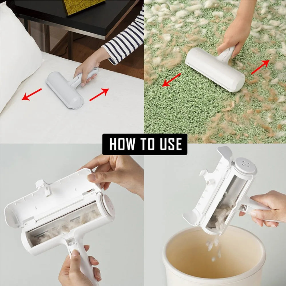 Reusable Pet Hair Remover Roller – Cat & Dog Fur Cleaning Tool for Sofas, Carpets, Furniture & Car Seats