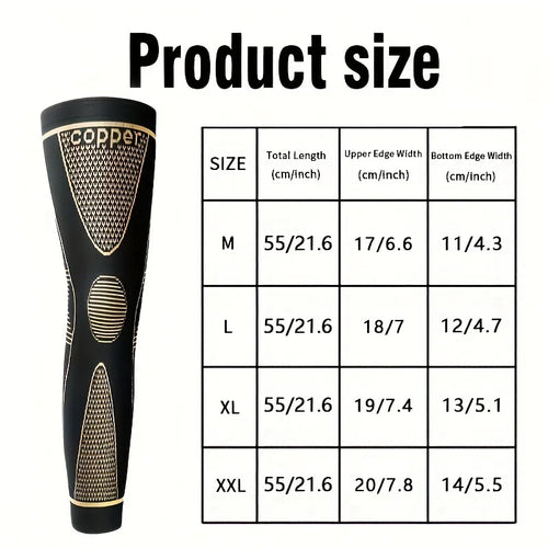 Copper Compression Leg Sleeve – Knee Support, Comfort & Breathable Fit for Men & Women