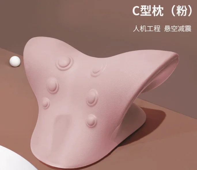 Ergonomic Cervical Neck Traction Pillow – V-Shaped Neck Stretcher with Massage Points & Shoulder Support