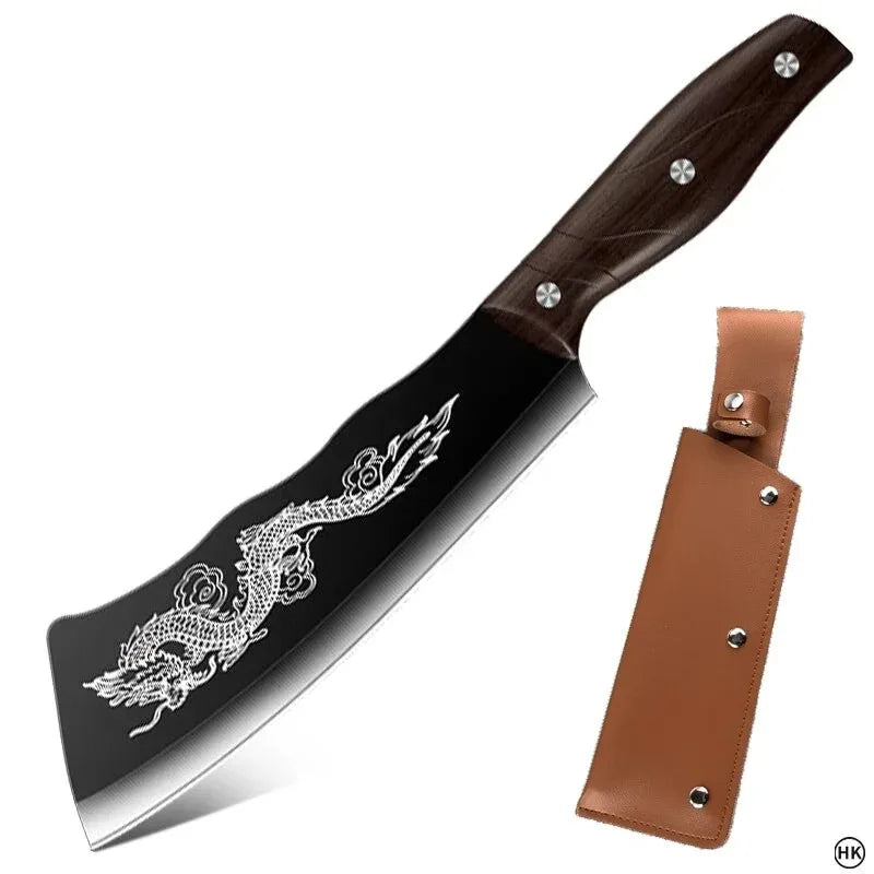 Premium Stainless Steel Butcher Knife with Wood Handle