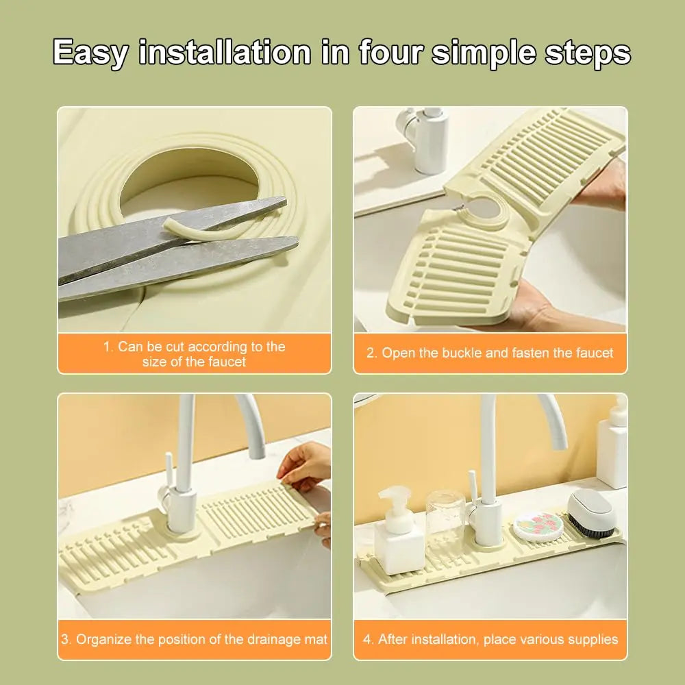 Silicone Fast-Drying Faucet Mat & Sink Splash Guard