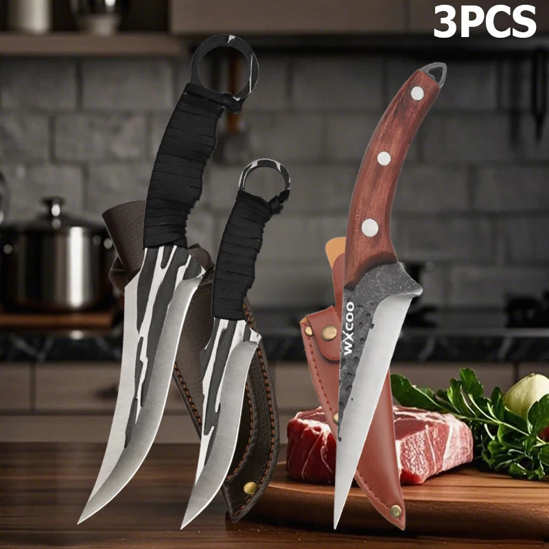 Premium Hand-Forged Boning & BBQ Knife | Full Tang Stainless Steel