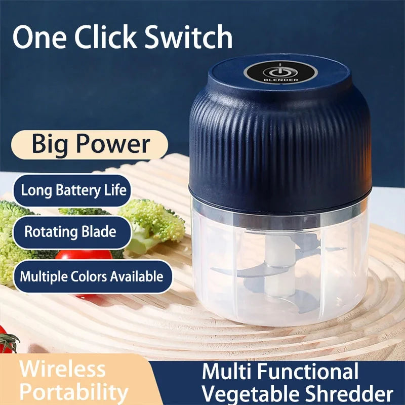 250ml Mini Electric Food Chopper | USB Rechargeable Garlic, Vegetable & Herb Cutter