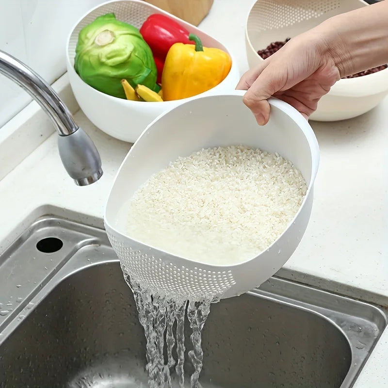 Premium Multi-Purpose Rice Washing & Drain Basket | Fruit & Vegetable Strainer