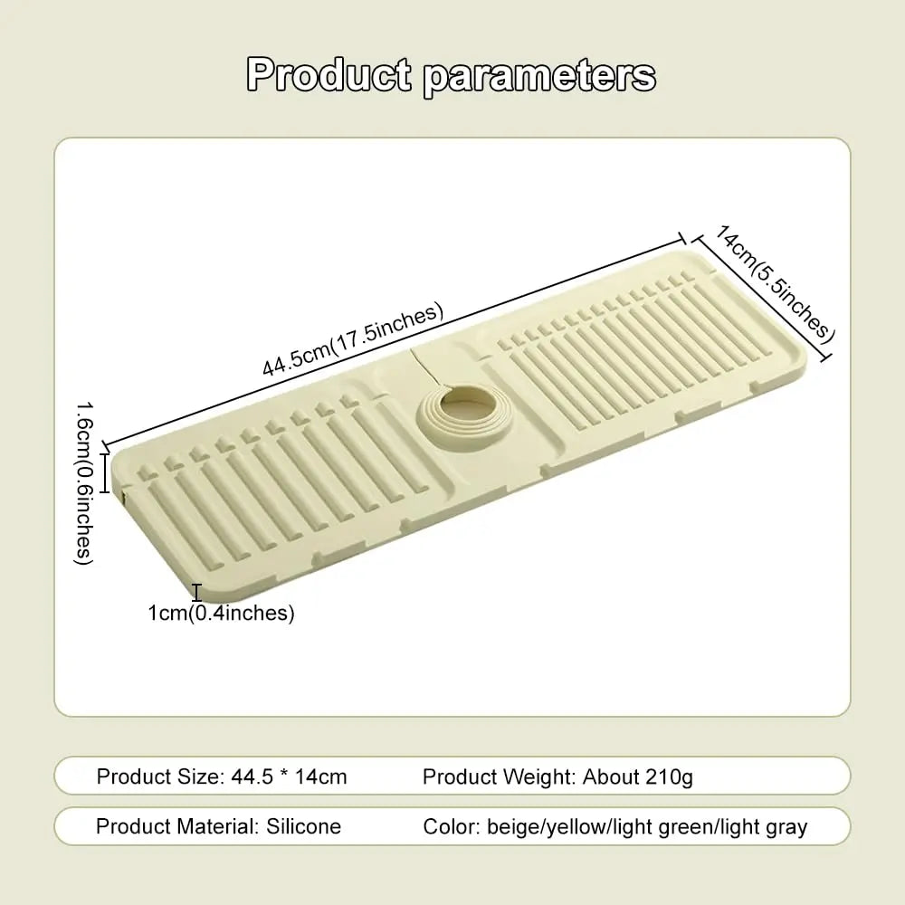 Silicone Fast-Drying Faucet Mat & Sink Splash Guard