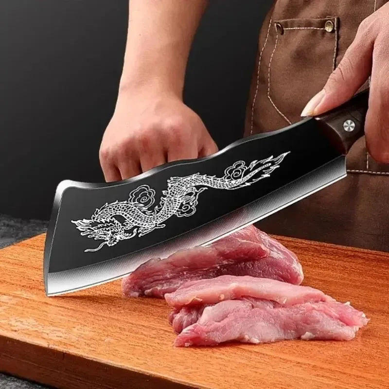 Premium Stainless Steel Butcher Knife with Wood Handle