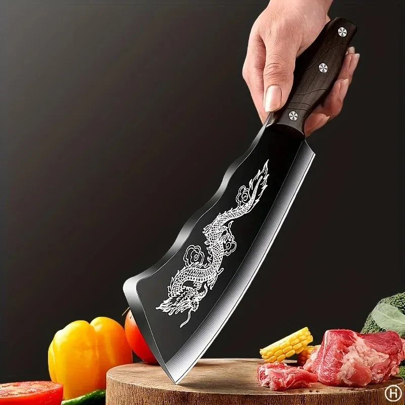 Premium Stainless Steel Butcher Knife with Wood Handle