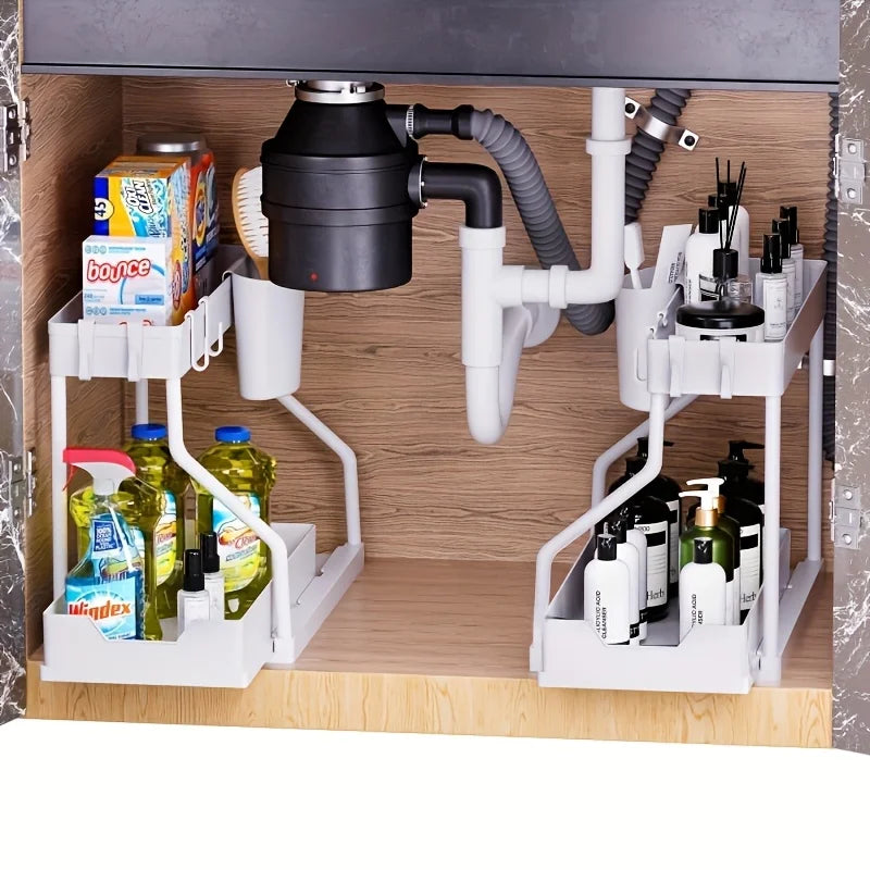 Premium 2-Tier Under Sink Organizer/kitchen & Bathroom storage