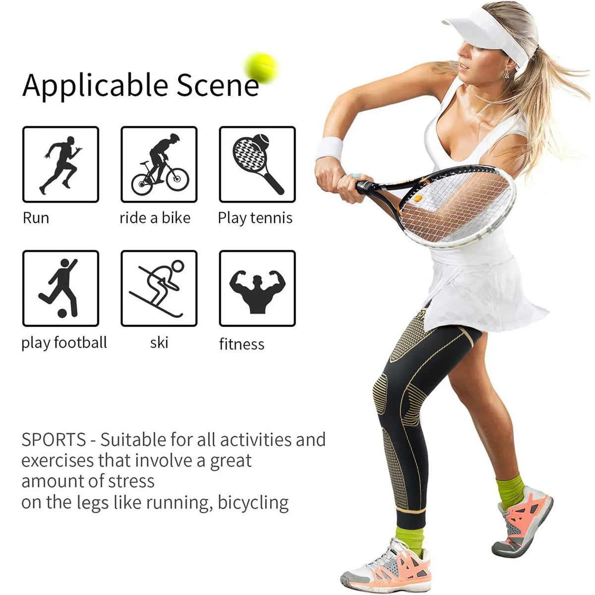 Copper Compression Leg Sleeve – Knee Support, Comfort & Breathable Fit for Men & Women