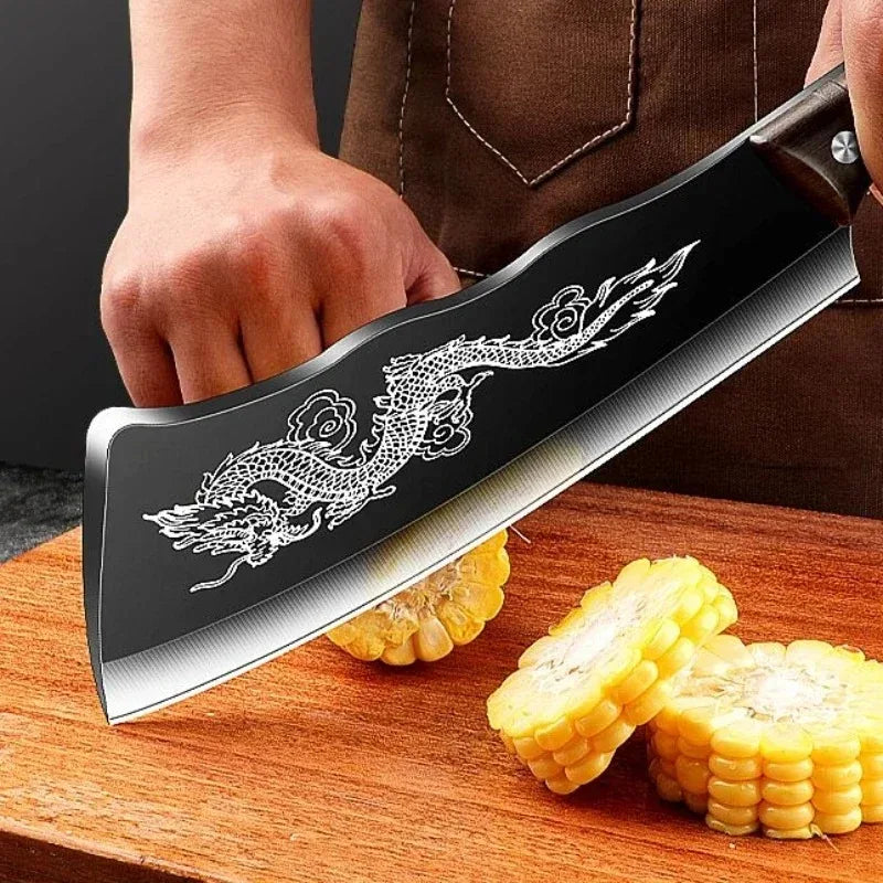 Premium Stainless Steel Butcher Knife with Wood Handle