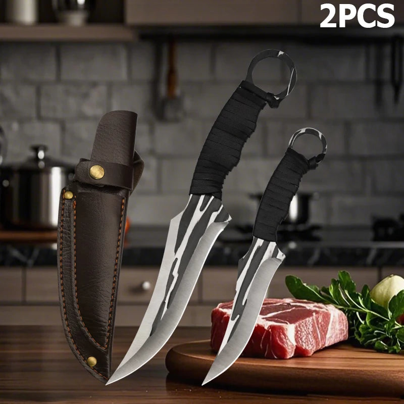 Premium Hand-Forged Boning & BBQ Knife | Full Tang Stainless Steel