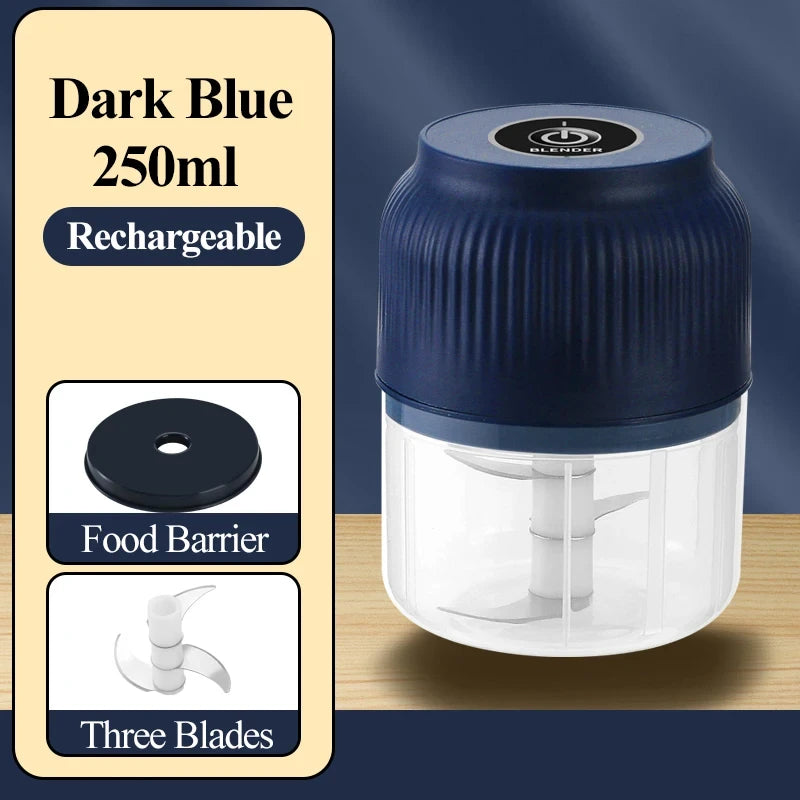 250ml Mini Electric Food Chopper | USB Rechargeable Garlic, Vegetable & Herb Cutter