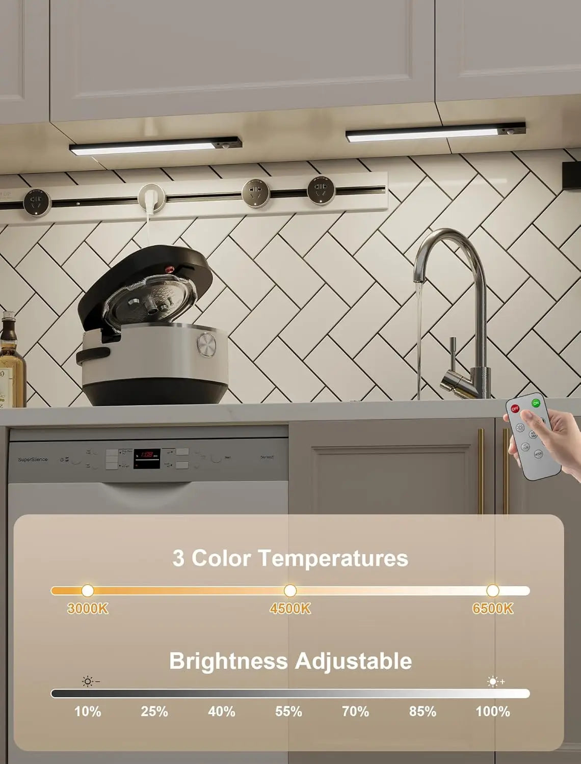 Rechargeable Motion Sensor LED Cabinet Light – USB-C Magnetic Under-Cabinet Light