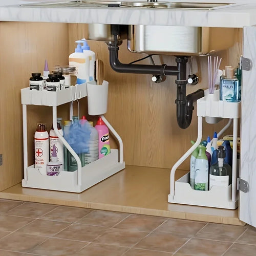 Premium 2-Tier Under Sink Organizer/kitchen & Bathroom storage