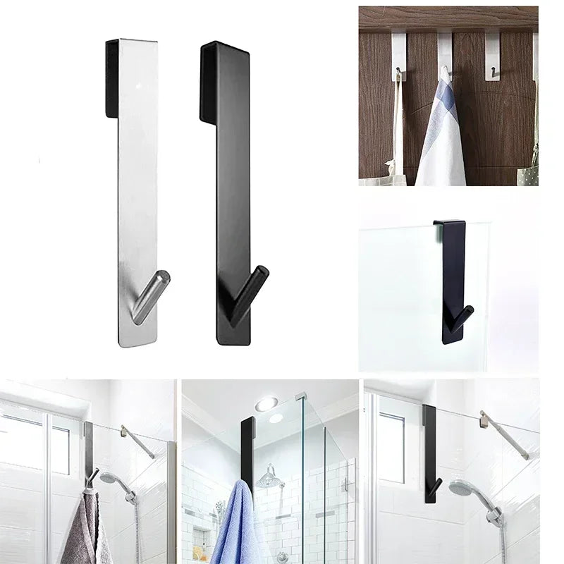 S-Shaped Stainless Steel Over-Door Towel & Robe Hooks
