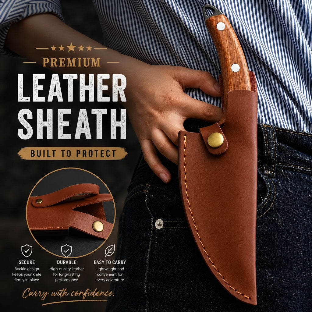 Premium High Carbon Boning Knife with Leather Sheath