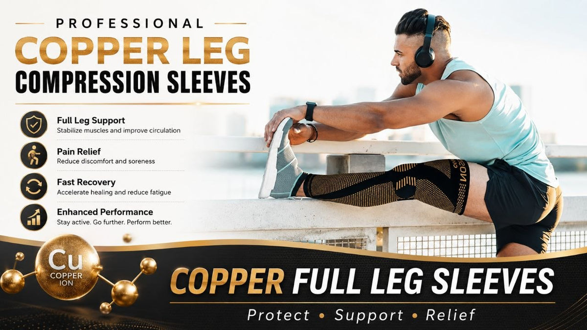 Copper Compression Leg Sleeve – Knee Support, Comfort & Breathable Fit for Men & Women
