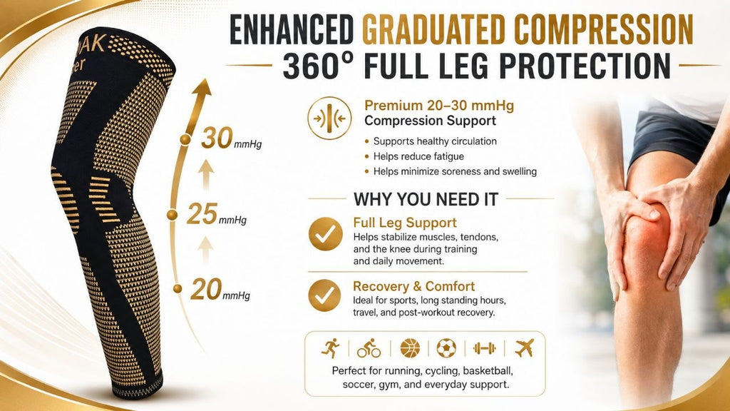 Copper Compression Leg Sleeve – Knee Support, Comfort & Breathable Fit for Men & Women