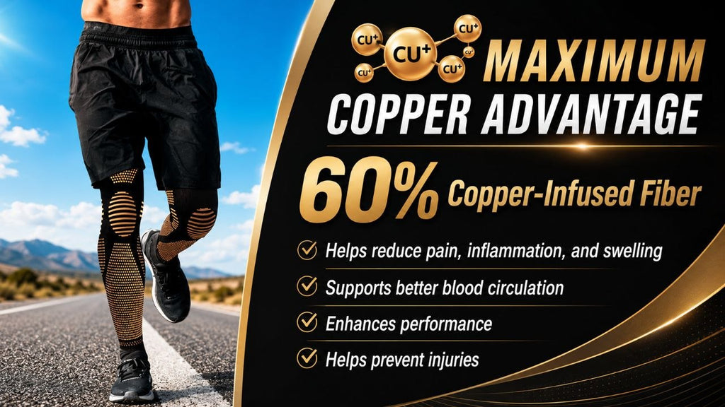 Copper Compression Leg Sleeve – Knee Support, Comfort & Breathable Fit for Men & Women