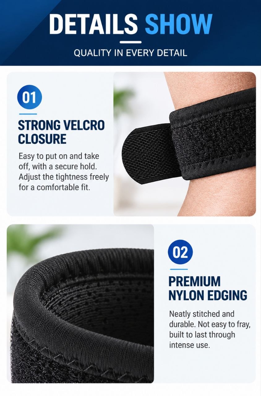 Adjustable Patella Knee Support Strap – Compression Brace for Sports & Exercise