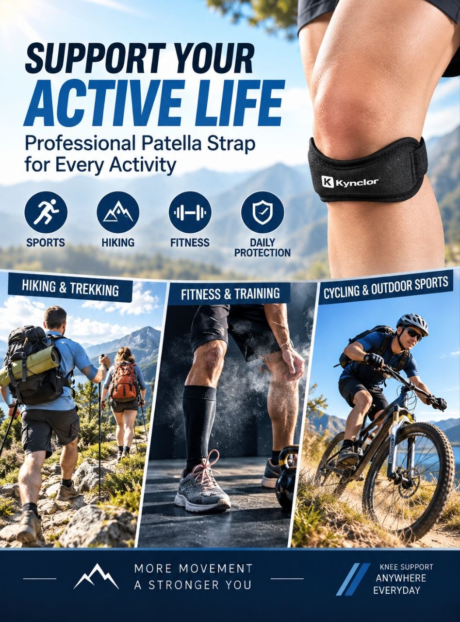 Adjustable Patella Knee Support Strap – Compression Brace for Sports & Exercise