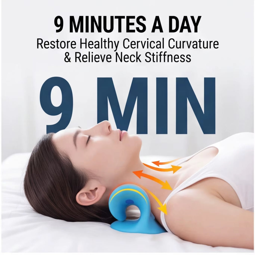 Ergonomic Cervical Neck Traction Pillow – V-Shaped Neck Stretcher with Massage Points & Shoulder Support