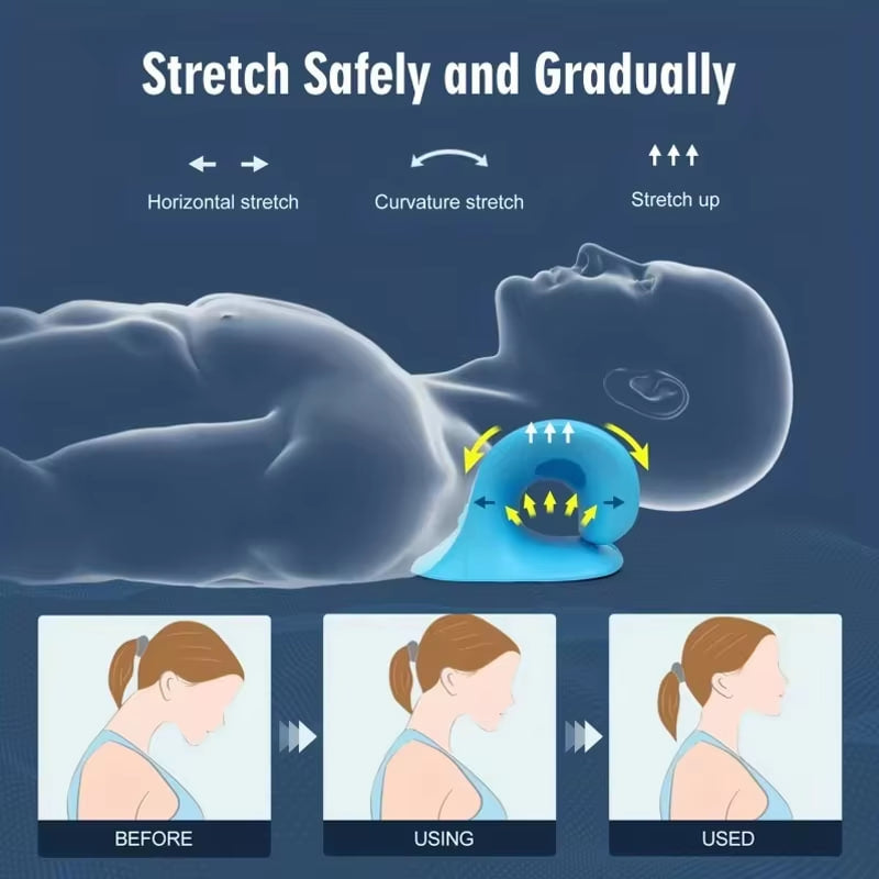 Ergonomic Cervical Neck Traction Pillow – V-Shaped Neck Stretcher with Massage Points & Shoulder Support